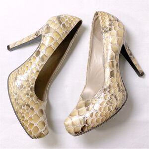 Gianni Bini Patent Leather Faux Snake Print Pumps